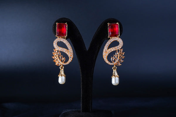 Victorian Ruby Glow Earrings